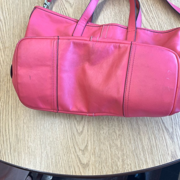 Coach Leather Tote Bag in Bright Pink - Picture 14 of 16